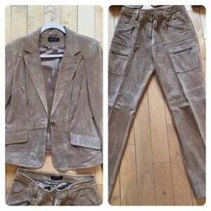 suede  suit, vintage  blazer and trousers